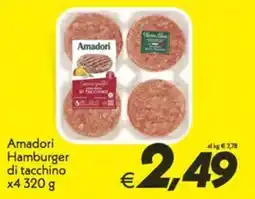 Iper Super Conveniente Amadori Hamburger di tacchino offerta