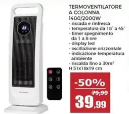 Happy Casa Termostato ventilatore a colonna offerta