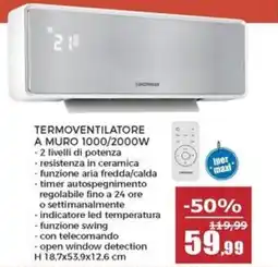 Happy Casa Termostato ventilatore a muro offerta