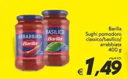 Iper Super Conveniente Barilla sughi pomodoro classico/basilico/arrabbiata offerta