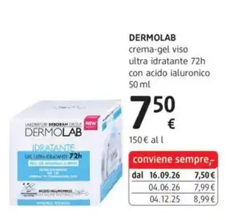 Dermolab crema-gel viso ultra idratante 72h
