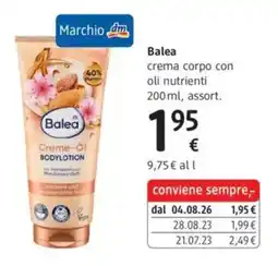 dm drogerie markt Balea crema corpo con oli nutrienti offerta