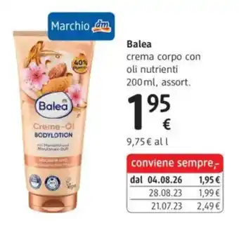 Balea crema corpo con oli nutrienti
