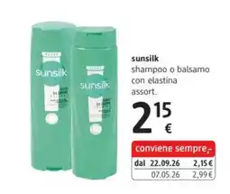 dm drogerie markt sunsilk shampoo o balsamo con elastina offerta