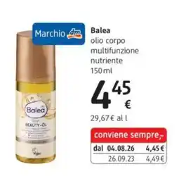 dm drogerie markt Balea olio corpo multifunzione nutriente offerta
