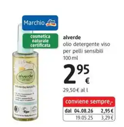 dm drogerie markt alverde olio detergente viso per pelli sensibili offerta