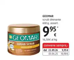 dm drogerie markt Geomar sugar scrub drenante offerta