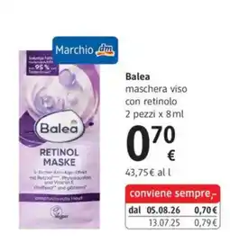 dm drogerie markt Balea maschera viso con retinolo offerta