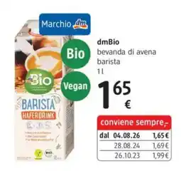 dm drogerie markt dmBio bevanda di avena barista offerta