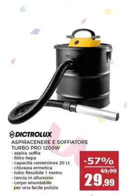 Happy Casa Dictrolux Aspiracenere e soffiatore Turbo Pro 1200W offerta