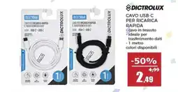 Happy Casa Dictrolux cavo usb-c per ricarica rapida offerta