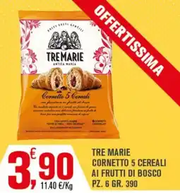 Conté Supermercati Tre Marie Cornetto 5 Cereali ai Frutti di Bosco offerta