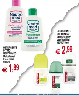 Centro Oceano Detergente Intimo Neutromed Delicatezza/Freschezza offerta