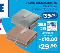 Acqua & Sapone Plaid riscaldante offerta