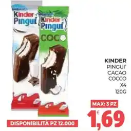 Eté Kinder Pinguì Cacao Cocco offerta