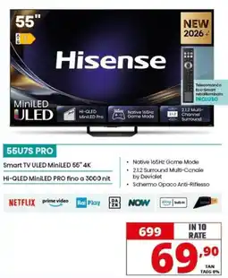 Comet Hisense Smart TV ULED MiniLED 55" 4K offerta