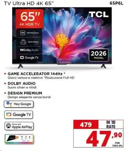 Comet TCL TV Ultra HD 4K 65" offerta