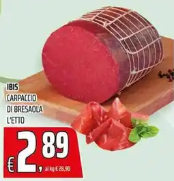 Coop Master Alleanza 3.0 Ibis carpaccio di bresaola offerta