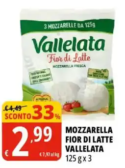 Tigros Mozzarella fior di latte vallelata offerta