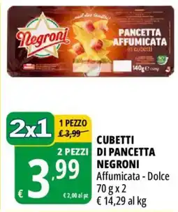 Tigros Cubetti di pancetta Negroni offerta
