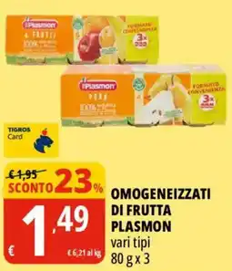 Tigros Omogeneizzati di frutta Plasmon offerta