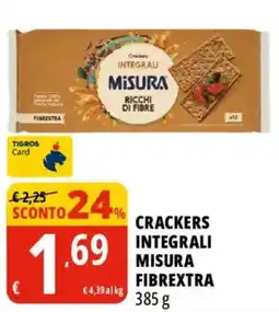 Tigros Crackers integrali misura fibrextra offerta