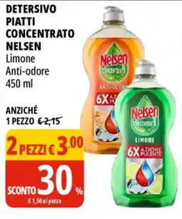 Tigros Detersivo piatti concentrato nelsen Limone Anti-odore offerta