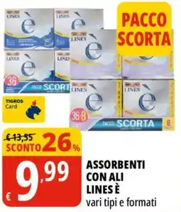 Tigros Assorbenti con ali Lines è offerta