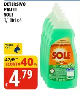 Tigros Detersivo piatti Sole offerta