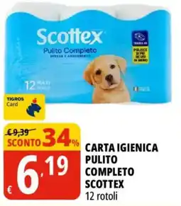 Tigros Carta igienica pulito completo scottex offerta