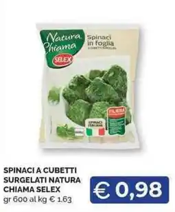 Mercatò Local Spinaci a cubetti surgelati natura chiama selex offerta