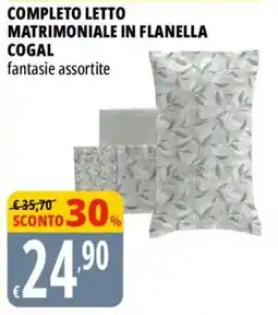 Tigros Completo letto matrimoniale in flanella Cogal offerta