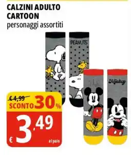 Tigros Calzini adulto cartoon personaggi assortiti offerta