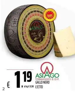 Coop Master Alleanza 3.0 Asiago formaggio d.o.p. gallo nero offerta