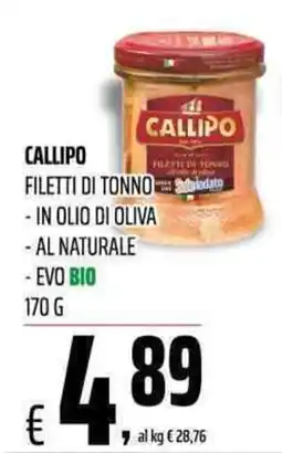 Coop Master Alleanza 3.0 Callipo filetti di tonno offerta