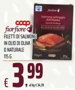Coop Master Alleanza 3.0 Filetti di salmone in olio di oliva o naturale offerta