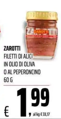 Coop Master Alleanza 3.0 Zarotti filetti di alici in olio di oliva o al peperoncino offerta