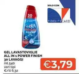 Mercatò Gel lavastoviglie all in 1 power finish offerta