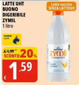 Tigros Latte vaccino Zymil senza lattosio offerta