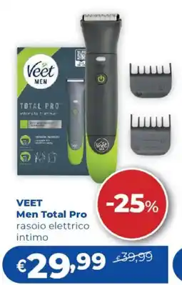 Acqua & Sapone Veet Men Total Pro rasoio elettrico intimo offerta