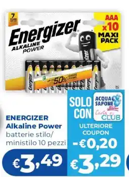 Acqua & Sapone Energizer Alkaline Power batterie offerta