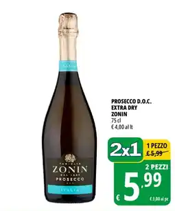 Tigros Prosecco D.O.C. Extra Dry Zonin offerta