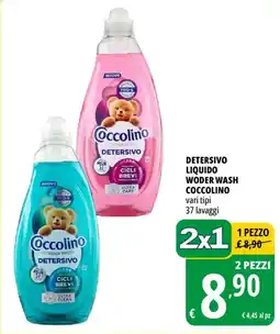 Tigros Detersivo liquido Woder Wash Coccolino offerta