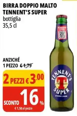 Tigros Birra doppio malto Tennent's Super offerta