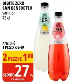Tigros Bibite Zero San Benedetto offerta