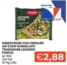 Mercatò Minestrone con verdure IGP e DOP Findus offerta