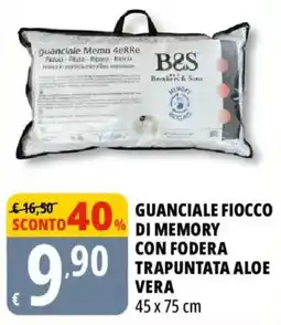 Tigros Guanciale Ficco di Memory con fodera trapuntata aloe vera offerta