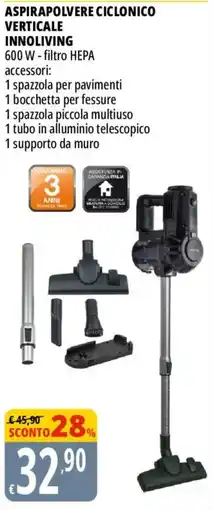 Tigros Aspirapolvere ciclonico verticale Innoliving offerta
