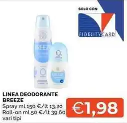 Mercatò Linea deodorante breeze offerta