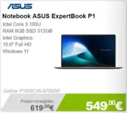 Next Notebook ASUS ExpertBook P1 offerta
